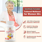 Sambugra Multivitamínico Liposomal para Mujeres 50+ - 32 Ingredientes con CoQ10, Vitaminas C, B, D, E - Sin Hierro (60 Cápsulas)