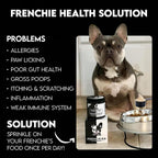 Frenchies vs Mushrooms - Turkey Tail Mushroom for Dogs, Omega-3 & Turmeric | Immune support Mushroom Supplement For Dogs. Helps with digestion, allergies, longevity, lumps & bumps. Frenchie optimized.