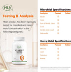 HUJ Vitamina C 500mg, Apoyo Inmunológico y Antioxidante, 60 Cápsulas