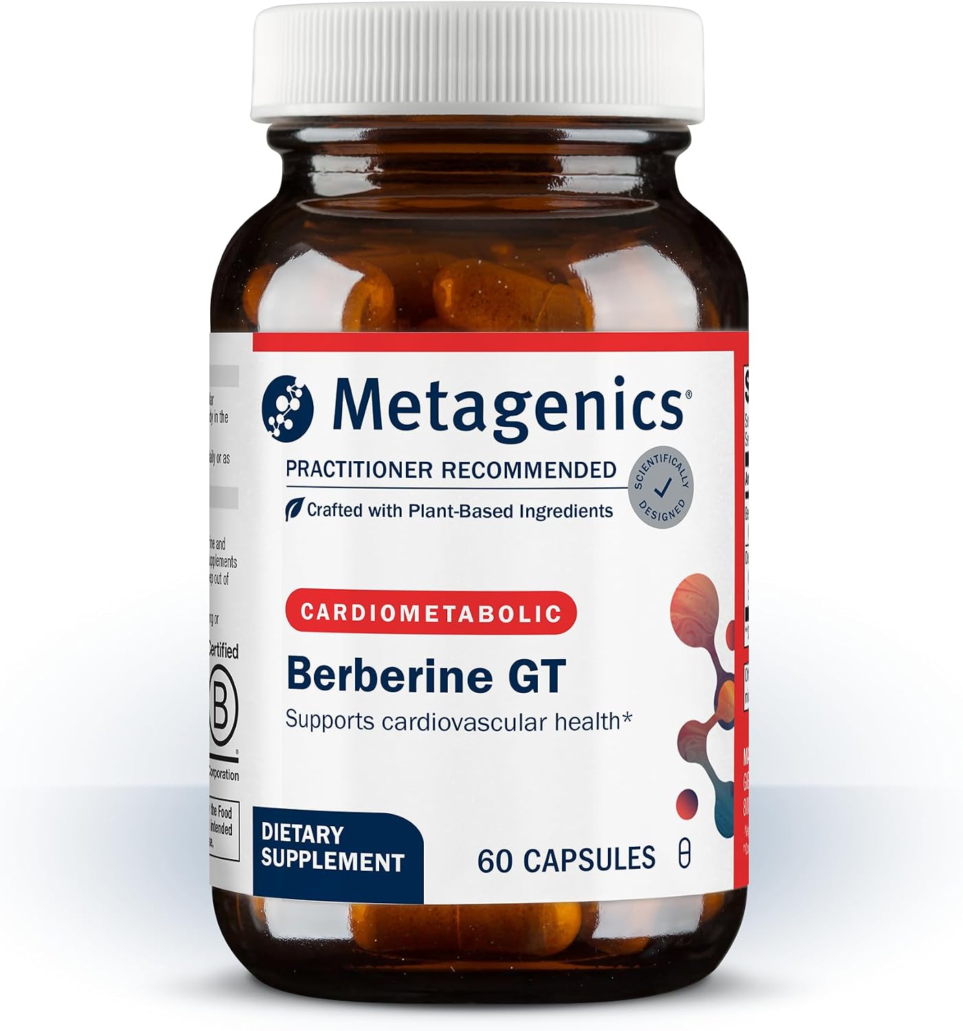 Metagenics Berberine GT - 500 mg de Berberina con Extracto de Té Verde Descafeinado - 60 Cápsulas Vegetales