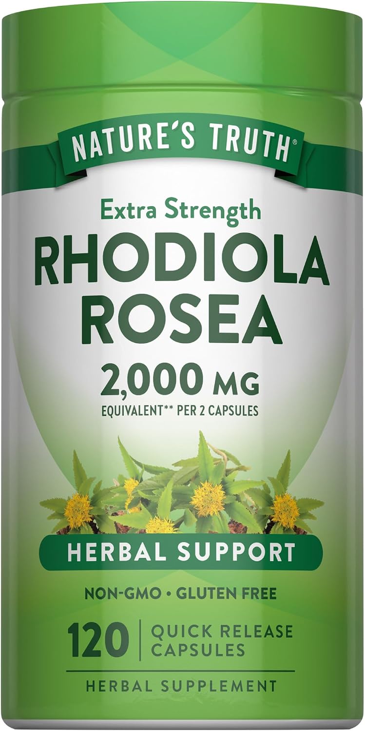 Nature's Truth Rhodiola Rosea | 120 Cápsulas | Extracto No-GMO y Sin Gluten