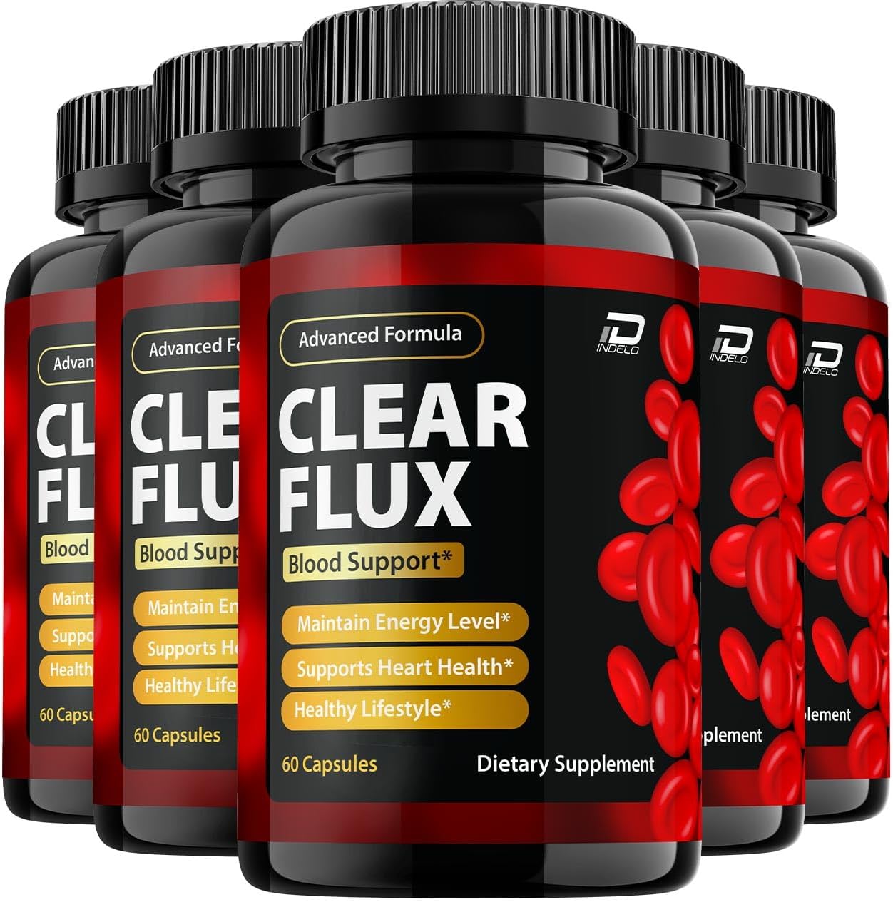 Clear Flux Cápsulas - ClearFlux Suplemento Avanzado, Fórmula Natural para Mantener Niveles Saludables (5 Paquete - 300 Cápsulas)