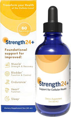 Strength24+ Gotas de Vitalidad, Control de la Vejiga, Salud Celular y Energía, 60 Dosis (1 Mes), con Extracto de Jazmín y Aminoácidos, Recuperación Muscular, Apoyo para Dormir, 60 ml