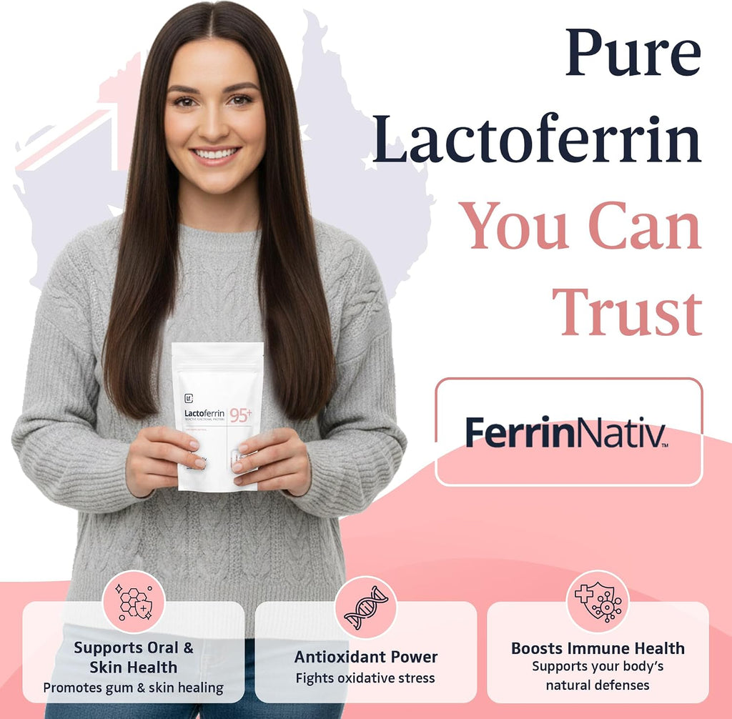 Lactoferrina en Polvo 250g – 95%+ Pura Bovino Australiano de Pasto