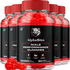 Alpha Bites for Men Gummies – Alphabites Max Performance, Advanced Formula 1000MG, Extra Strength Natural Supplement for Muscle Growth & Overall Health Support (5 Pack – 300 Gummies)