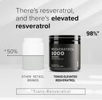 Ultra High Potency Trans Resveratrol 1000mg - 98% Puro - Extracto de Raíz de Polygonum - 60 Cápsulas
