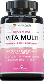 Vitauthority Multivitamin para Mujeres – Complejo Multivitamínico con DIM, Ashwagandha y Ácido Hialurónico