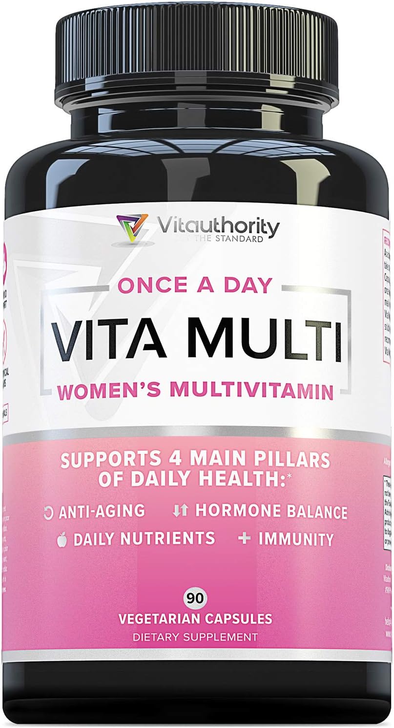 Vitauthority Multivitamin para Mujeres – Complejo Multivitamínico con DIM, Ashwagandha y Ácido Hialurónico