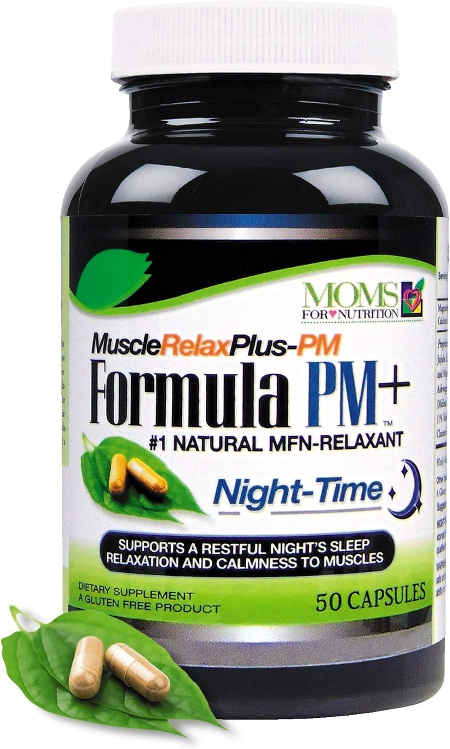 Night-Time PM Muscle Relax Formula – Over 1,500mg Strength Relaxant with Magnesium Glycinate for Sore Muscles. Gluten Free – 50 Capsules