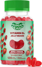 Human Beanz Vitamin D3 Gominolas Jelly Bean, 2000 IU, 120 Gominolas (Sabor Fresa)