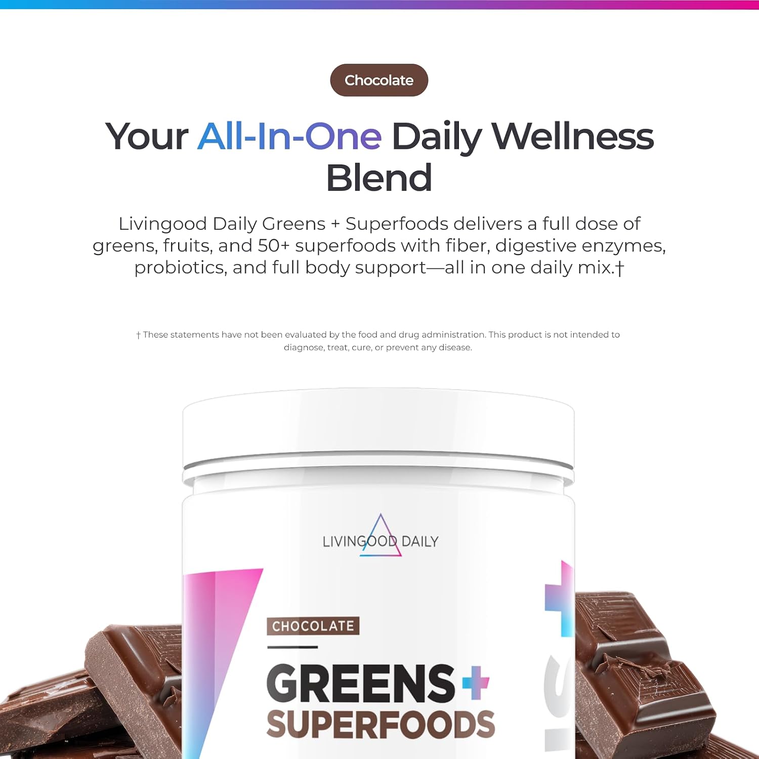 Livingood Daily Greens & Superfood Powder - Chocolate - 30 raciones