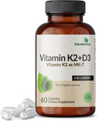 Futurebiotics Vitamina D3 + K2 (MK-7) - 5000 UI D3, 90 mcg K2 - 250 Cápsulas Vegetarianas