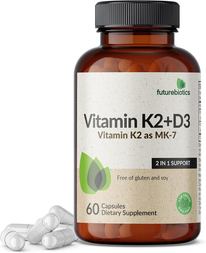 Futurebiotics Vitamina D3 + K2 (MK-7) - 5000 UI D3, 90 mcg K2 - 250 Cápsulas Vegetarianas – Image 10