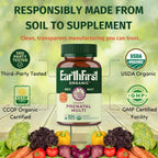 Multivitamínico Prenatal Diario para Mujeres para Concepción, Embarazo, Postparto y Lactancia, con Folato, Hierro y Mezcla de Alimentos Integrales Orgánicos, Vegano, 30 Comprimidos