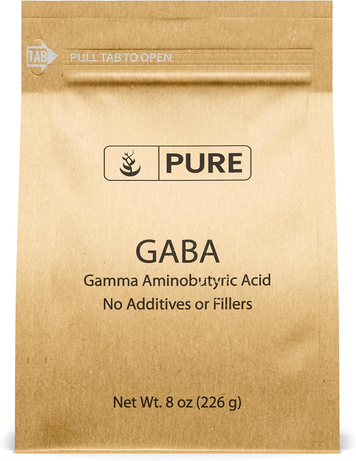 Pure Original Ingredients GABA (Ácido Gamma-Aminobutírico) en Polvo – 227 g (8 oz), Puro, Sin Aditivos ni Rellenos
