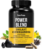 Pure Prana Shilajit Ashwagandha Safed Musli Gokshura for Men - Himalayan Power Blend