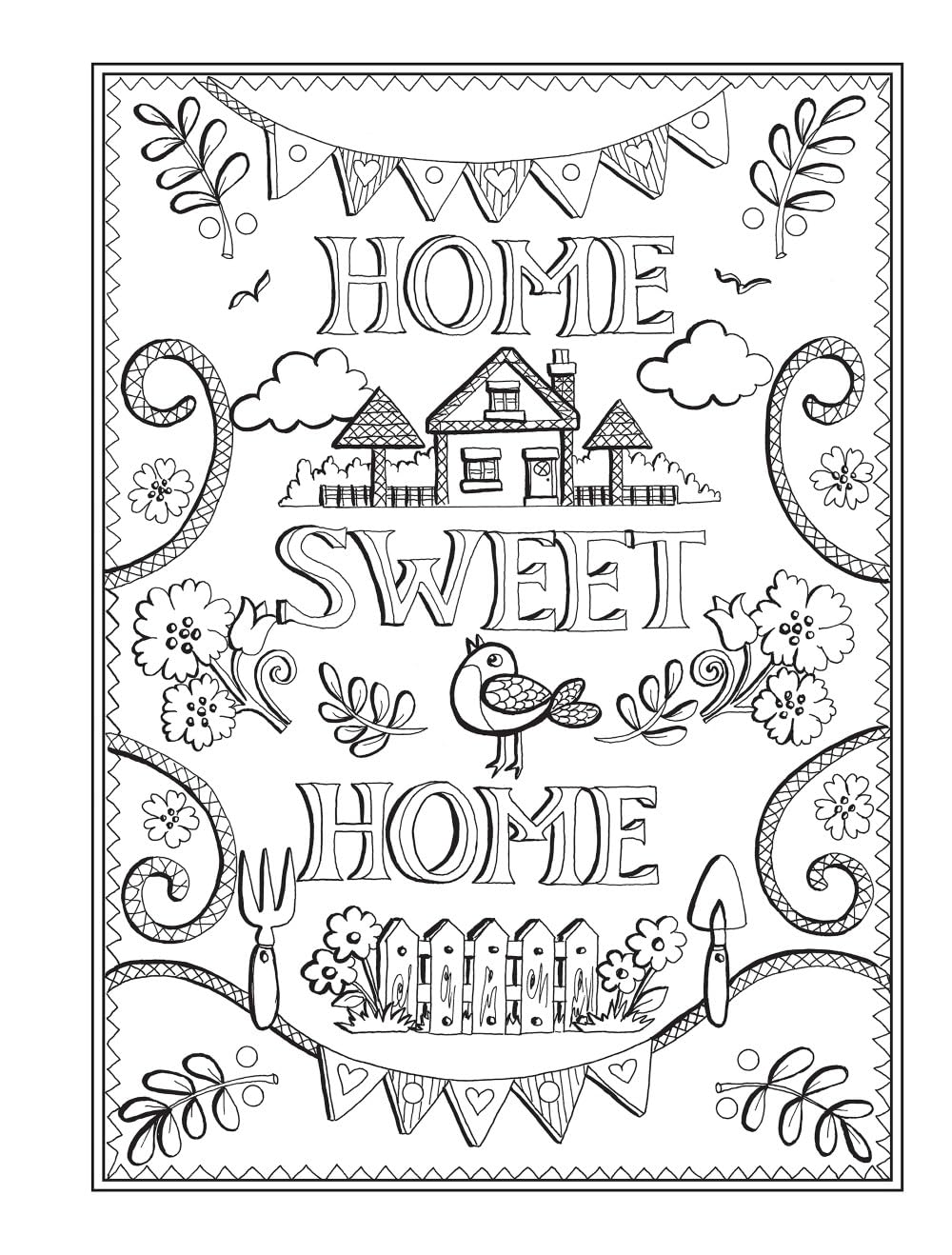 Libro de colorear Creative Haven Hogar Dulce Hogar (Libros de colorear para adultos: Calma)