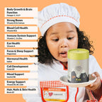 Gominolas Multivitamínicas Completas para Niños - con Omega 3,6,9, Vitamina B12, Ácido Fólico, Yodo, Vitamina C, Zinc - Multivitamínico Diario Vegano Premium para Niños 2+ (60 Gominolas)