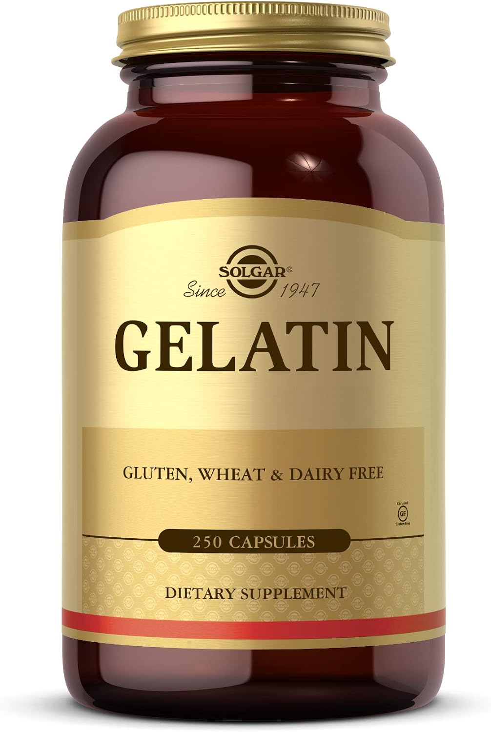 Solgar Gelatina 1680 mg, 250 Cápsulas - Apoyo Natural para Huesos, Articulaciones y Piel
