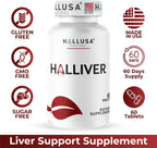 Hallusa Natural Suplemento para la Salud Hepática con Cardo Mariano, Complejo B y Alcachofa - 60 Comprimidos