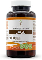 Secrets of the Tribe Sage 120 Cápsulas, 1000 mg, Salvia (Salvia officinalis) Hoja Seca