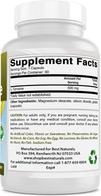 Best Naturals L-Tirosina 500 mg - 90 Cápsulas (Pack de 3)
