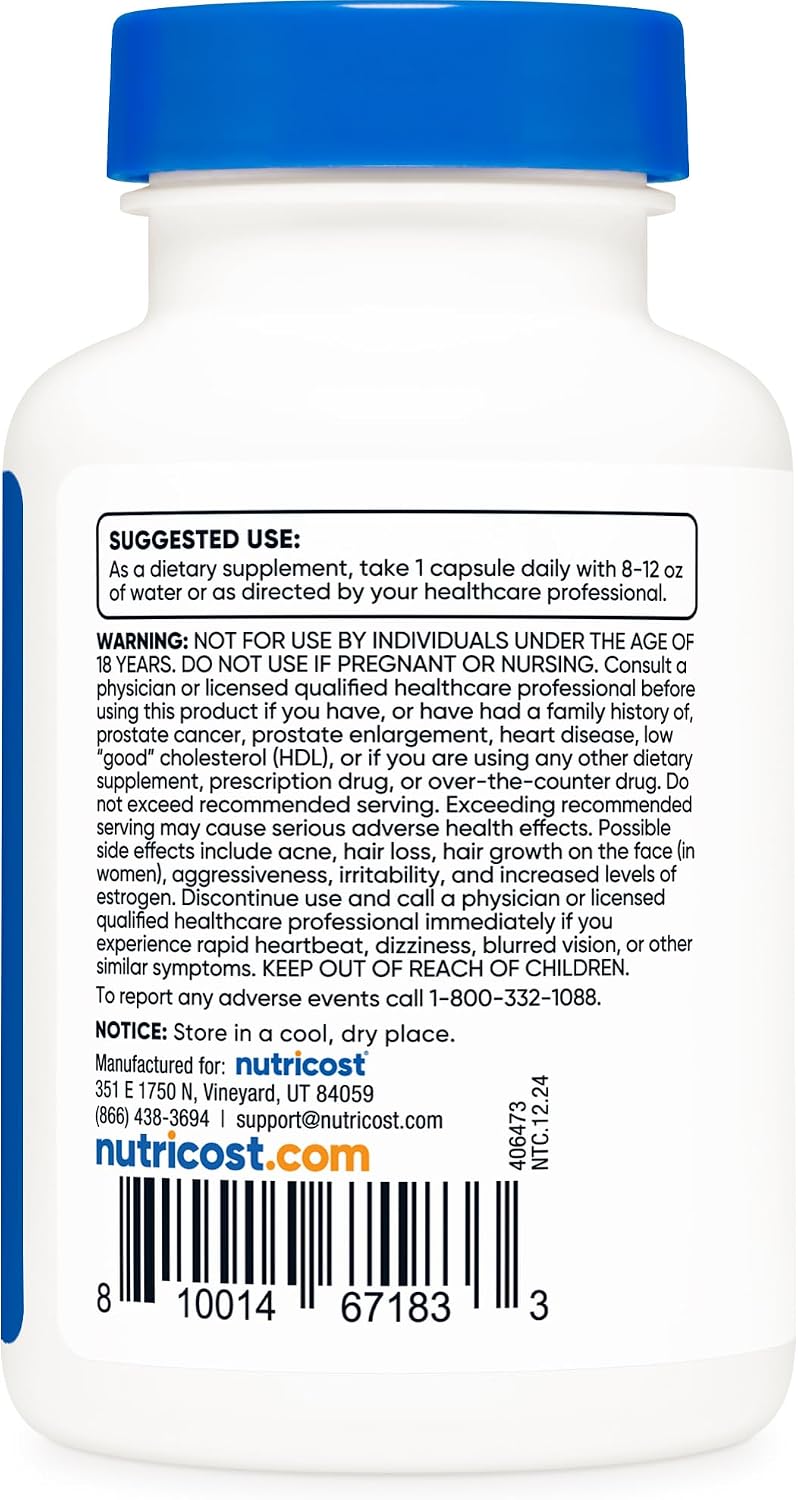 Nutricost DHEA 100 mg, 120 Cápsulas - Sin Gluten, Sin Soja, No OGM