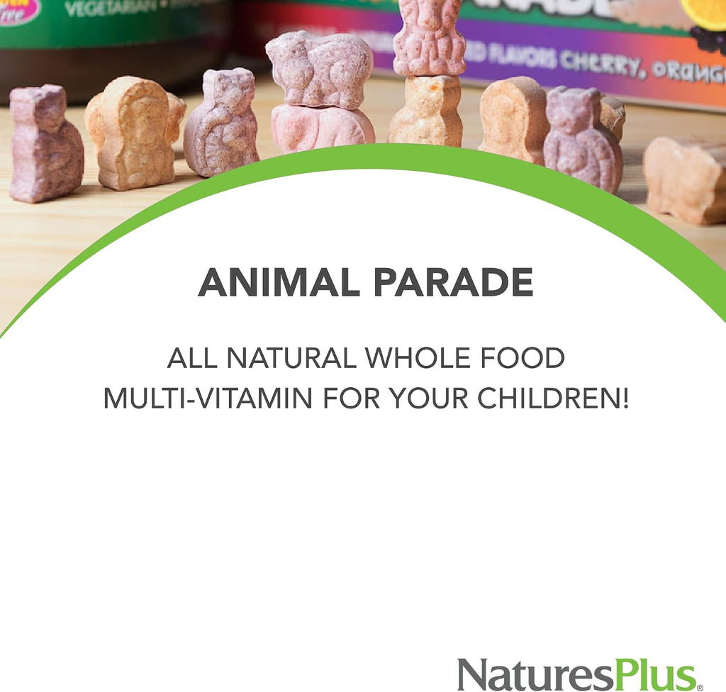 Natures Plus Animal Parade MagKidz Magnesio para Niños, 90 comprimidos masticables