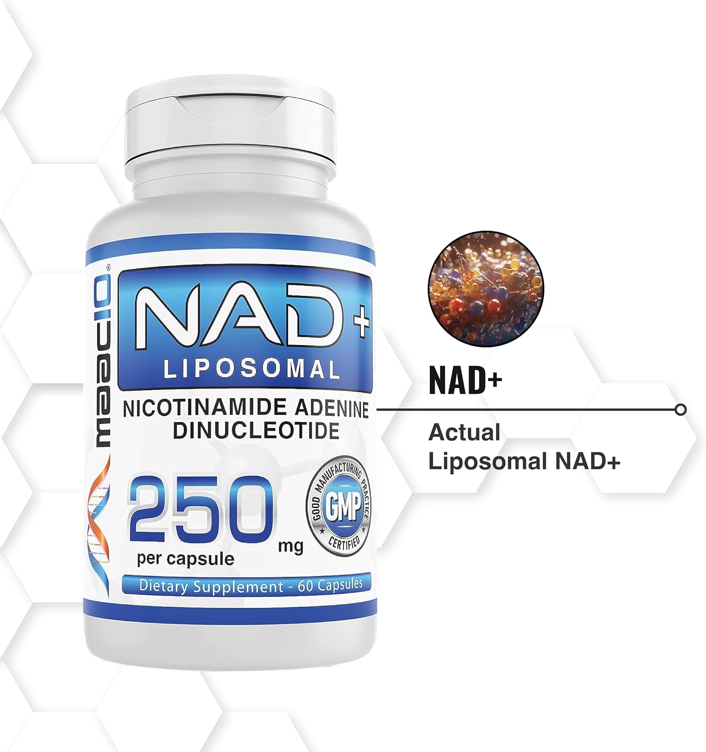 MAAC10 Liposomal NAD+ 500mg por dosis (2x250mg cápsulas) - 60 Cápsulas