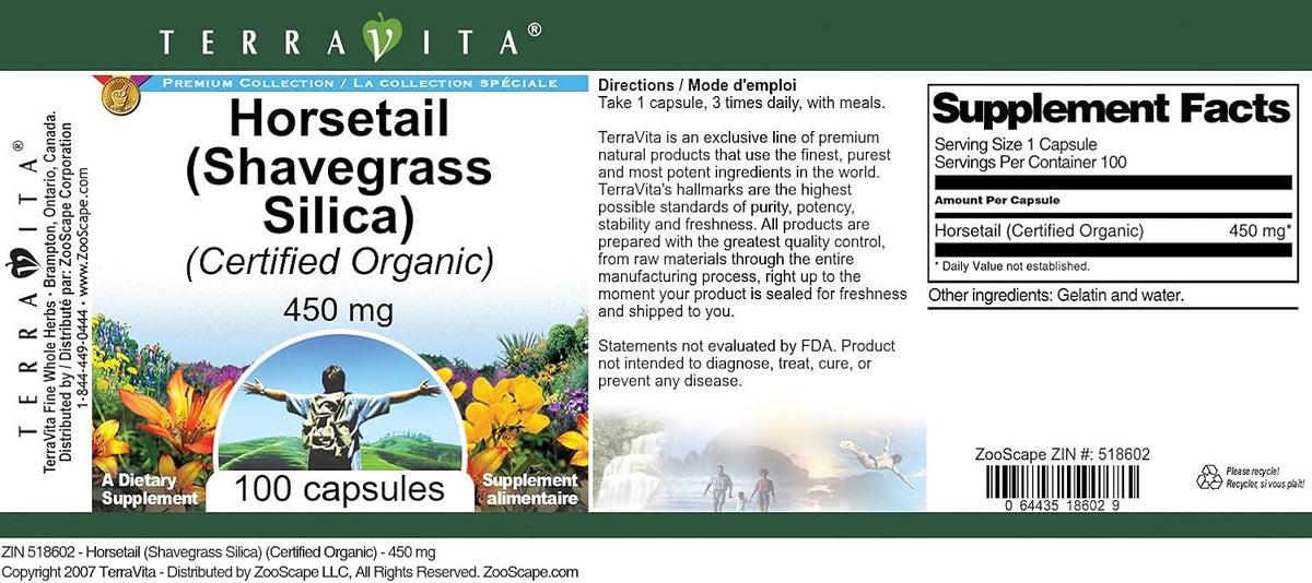 TerraVita Cola de Caballo (Horsetail) – Cápsulas fáciles de tragar: Diseñadas para una deglución cómoda, ideales – Image 3