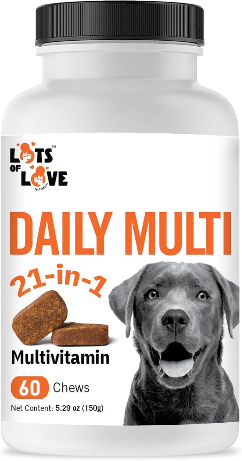 LotsOfLove Daily Multi Dog Chews - Multivitamínico masticable para perros (60 unidades)