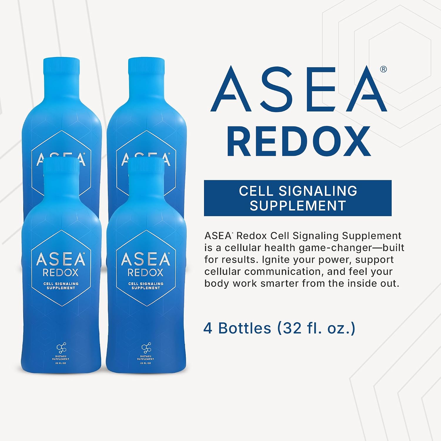 ASEA REDOX - Suplemento de Señalización Celular con Moléculas Redox - Paquete de 4