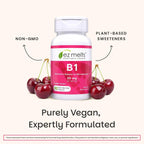 EZ Melts Vitamina B1 25 mg - Comprimidos Sublinguales - 90 Comprimidos (45 Dosis) - Sabor Cherry Burst - Sin Gluten, Sin Soja, Vegano
