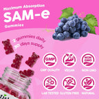 NATISLAND SAM-e con L-Tirosina y Complejo B Metilado Gominolas, 1200mg, 60 unidades