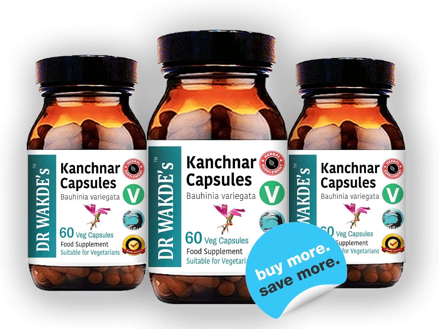 DR WAKDE's Kanchnar Capsules (Bauhinia variegata) | 60 Vegan Capsules | Ayurvedic Supplement | 100% Herbal