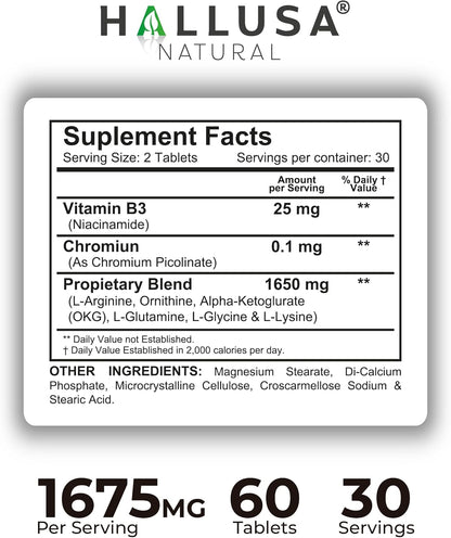 HGH-Releasing Support Supplement con L-Arginina y Ornitina | Apoyo para la Recuperación Muscular y el Rendimiento | Complejo – Image 4