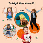 maxmedix Kids Vitamin D3 1000IU | 120 Gominolas de Vitamina D para Niños | Sabor Naranja Natural | Bajo en Azúcar | Sin Gluten | 4 Meses de Suministro
