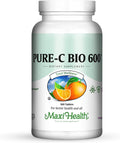 Pure-C Bio 600 - Complejo de Vitamina C 600 mg con Bioflavonoides, Calcio y Fósforo - 180 Comprimidos