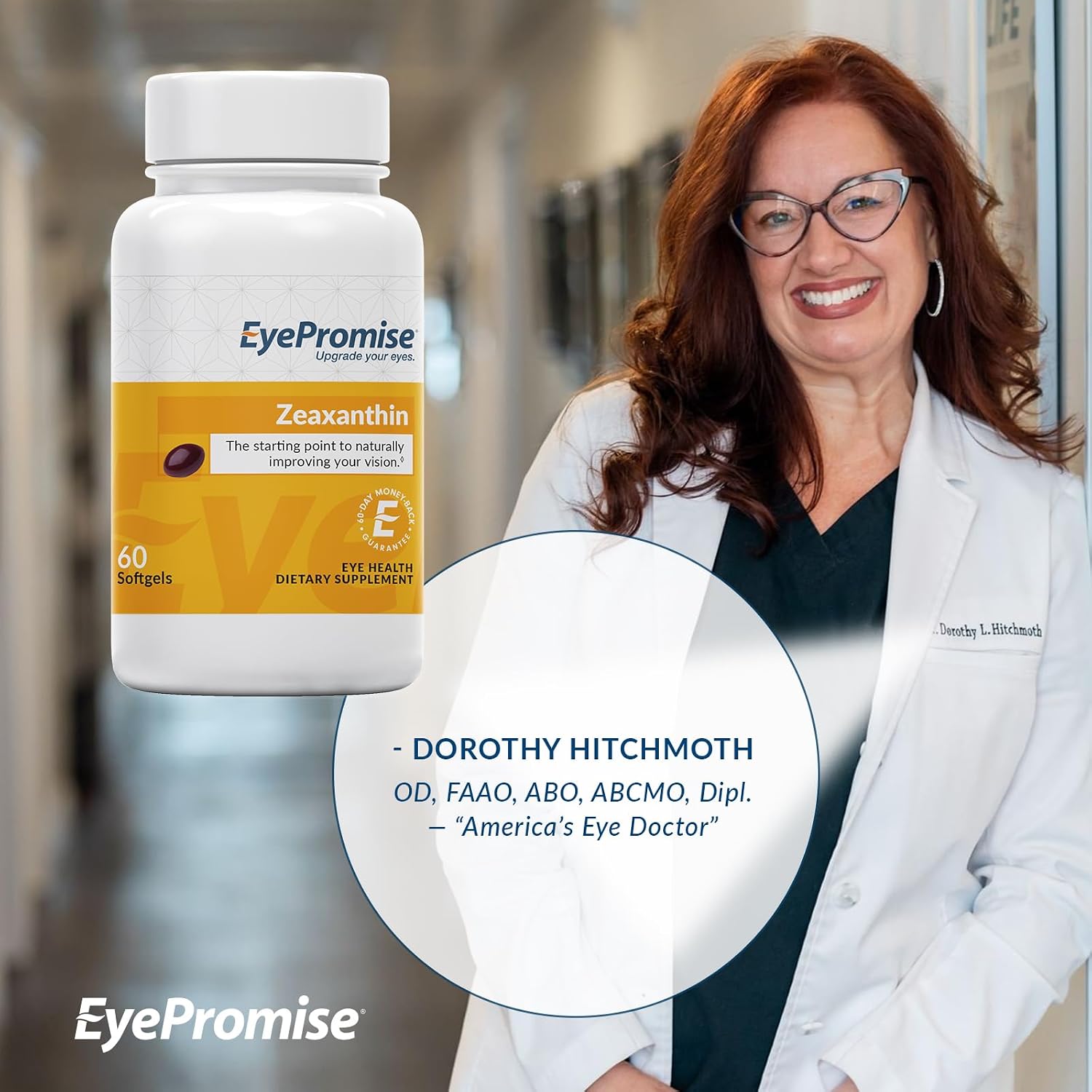 EyePromise Zeaxantina - Suplemento para la Salud Visual, 60 Softgels (60 días)