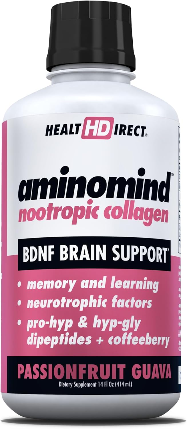 AminoMind – Suplemento de Colágeno Nootrópico para la Salud Cerebral – 14 Fl Oz (28 porciones)