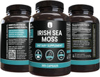PURE ORIGINAL INGREDIENTS Irish Sea Moss (365 Cápsulas) Siempre Puro, Sin Aditivos ni Rellenos, Verificado en Laboratorio