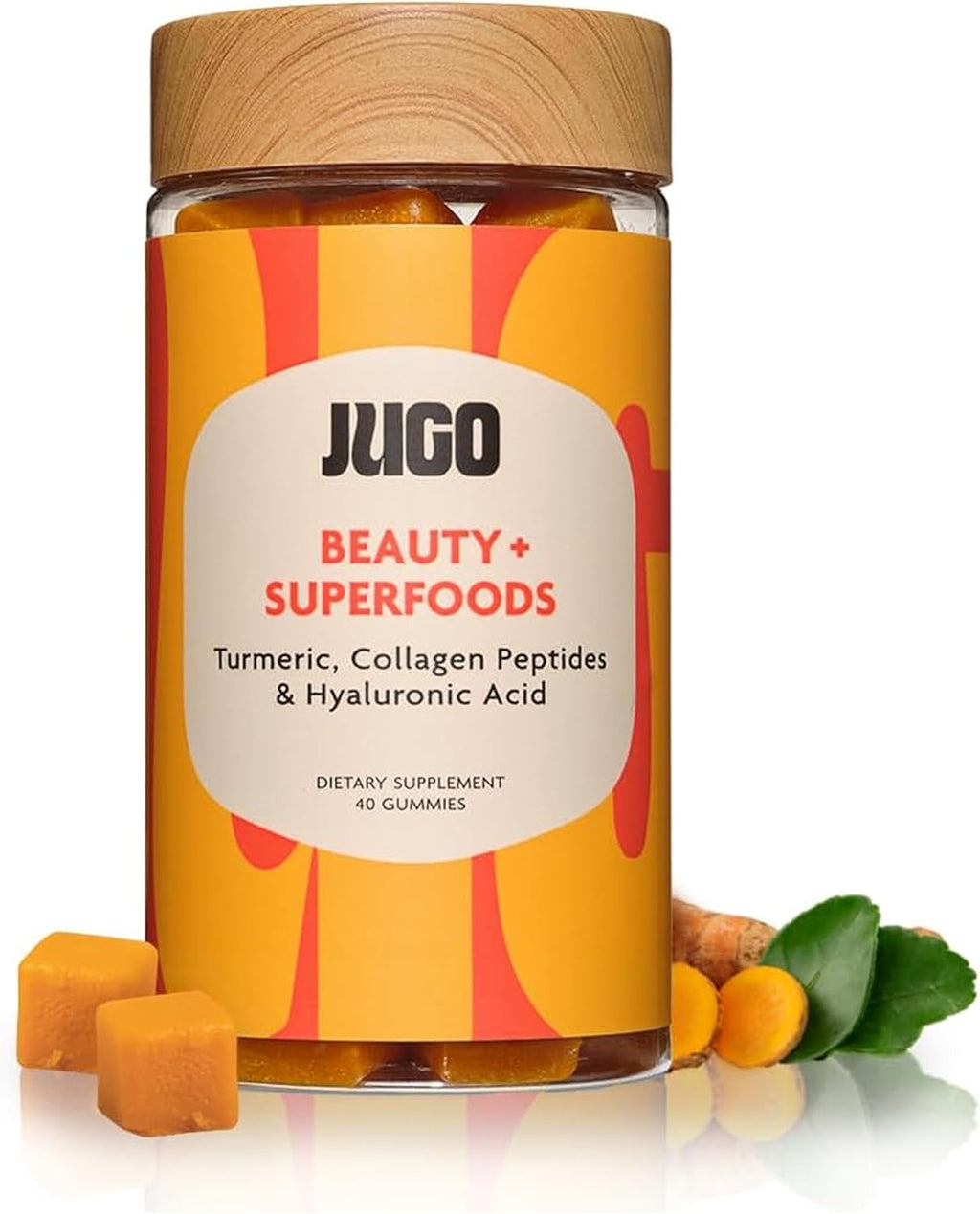 JUGO Beauty + SUPERFOODS Gominolas de Colágeno y Biotina para Cabello, Piel y Uñas - 40 Unidades