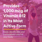 Natural Factors Vitamina B12 Metilcobalamina 1000 mcg Comprimidos de Disolución Rápida