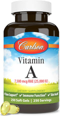 Carlson - Vitamina A, 25000 UI (7500 mcg RAE), 250 Cápsulas Blandas