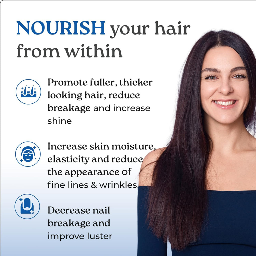 NatureCity True-HNS – Suplemento de Biotina Vegetal y Queratina para Cabello, Piel y Uñas | 60 Cápsulas
