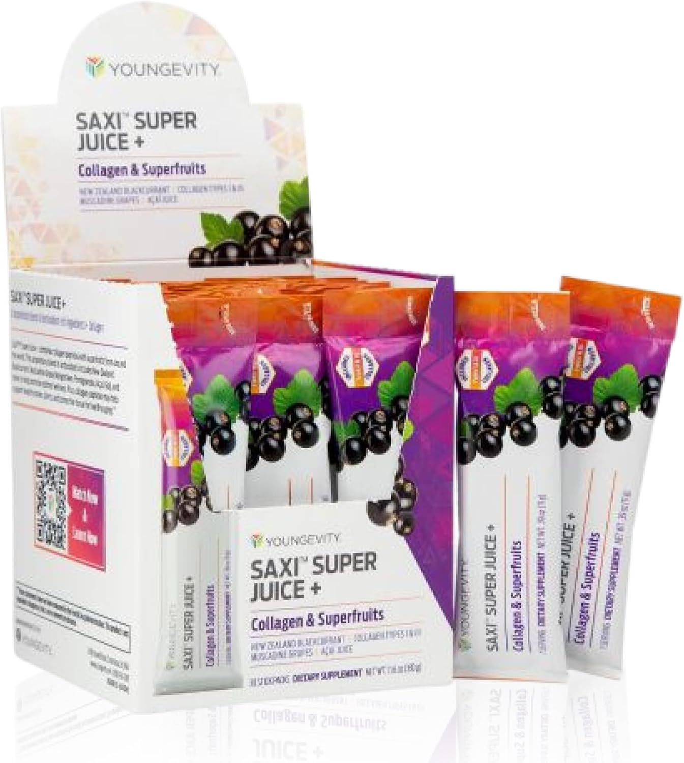 Youngevity SaXi Super Juice+ Colágeno y Superfrutas (Grosella negra de Nueva Zelanda)