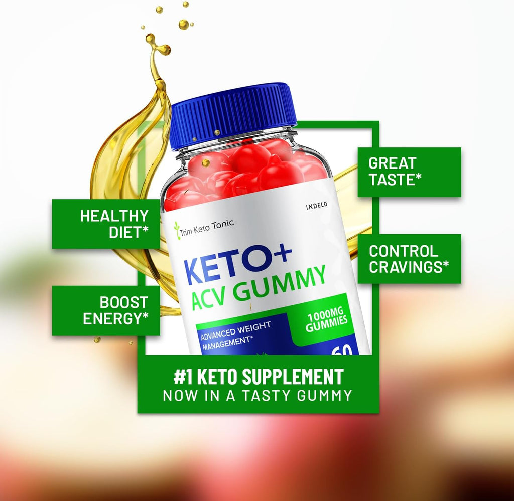 Trim Keto Tonic Gomitas Keto ACV con Vitamina B12 - 2 Paquetes (120 Gomitas)