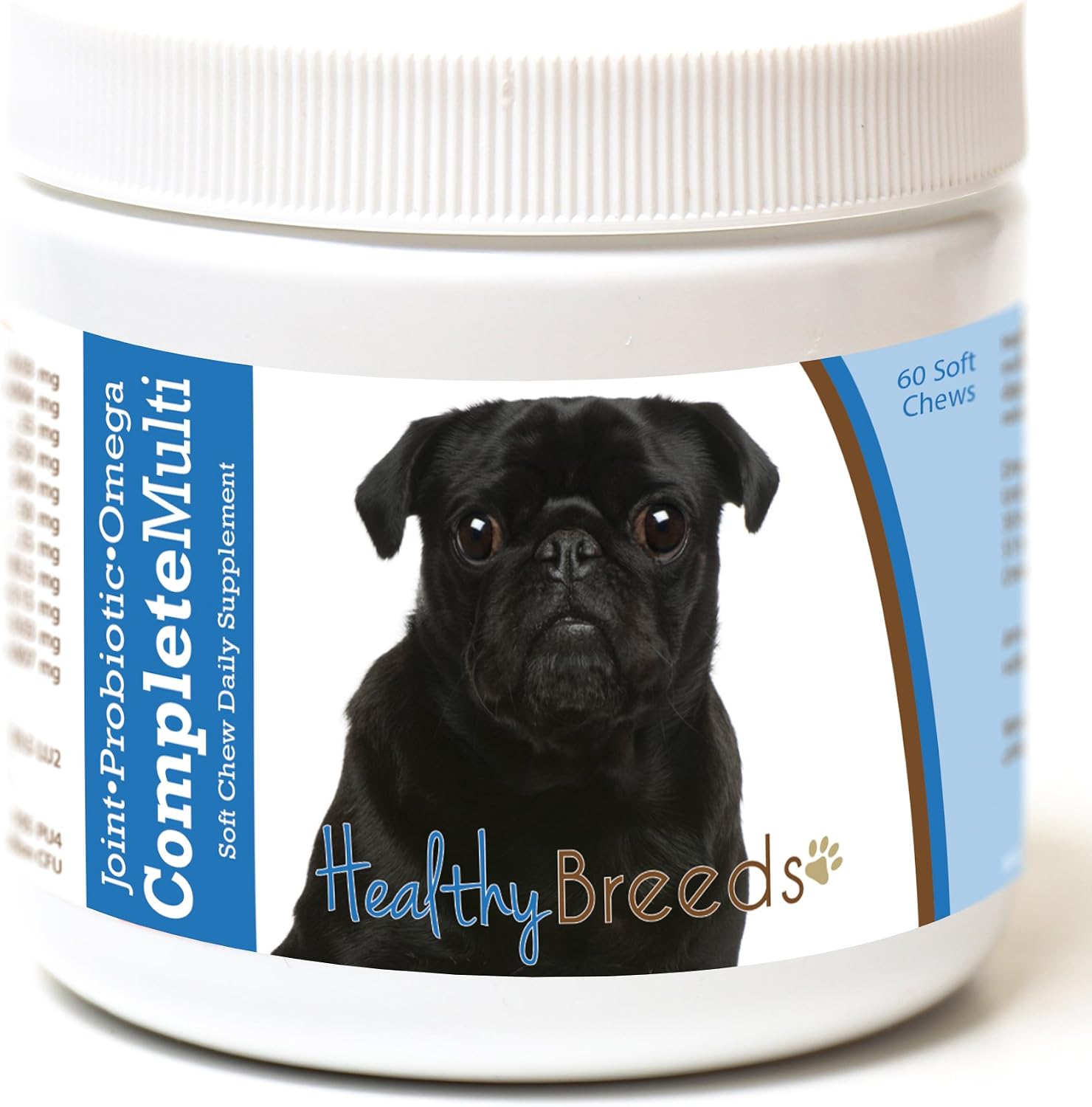 Healthy Breeds Pug Multivitamínico Todo en Uno – 60 Snacks Blandos
