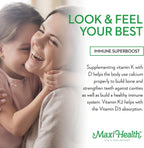 Maxi Health Liquid Vitamin D3 with K2 (MK-7) Drops - 30 ml