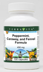 Terravita Peppermint, Caraway & Fennel Formula - 450 mg, 100 Capsules